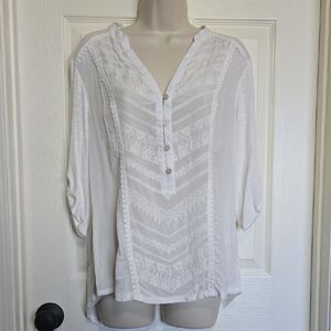 Democracy White Lace Blouse
